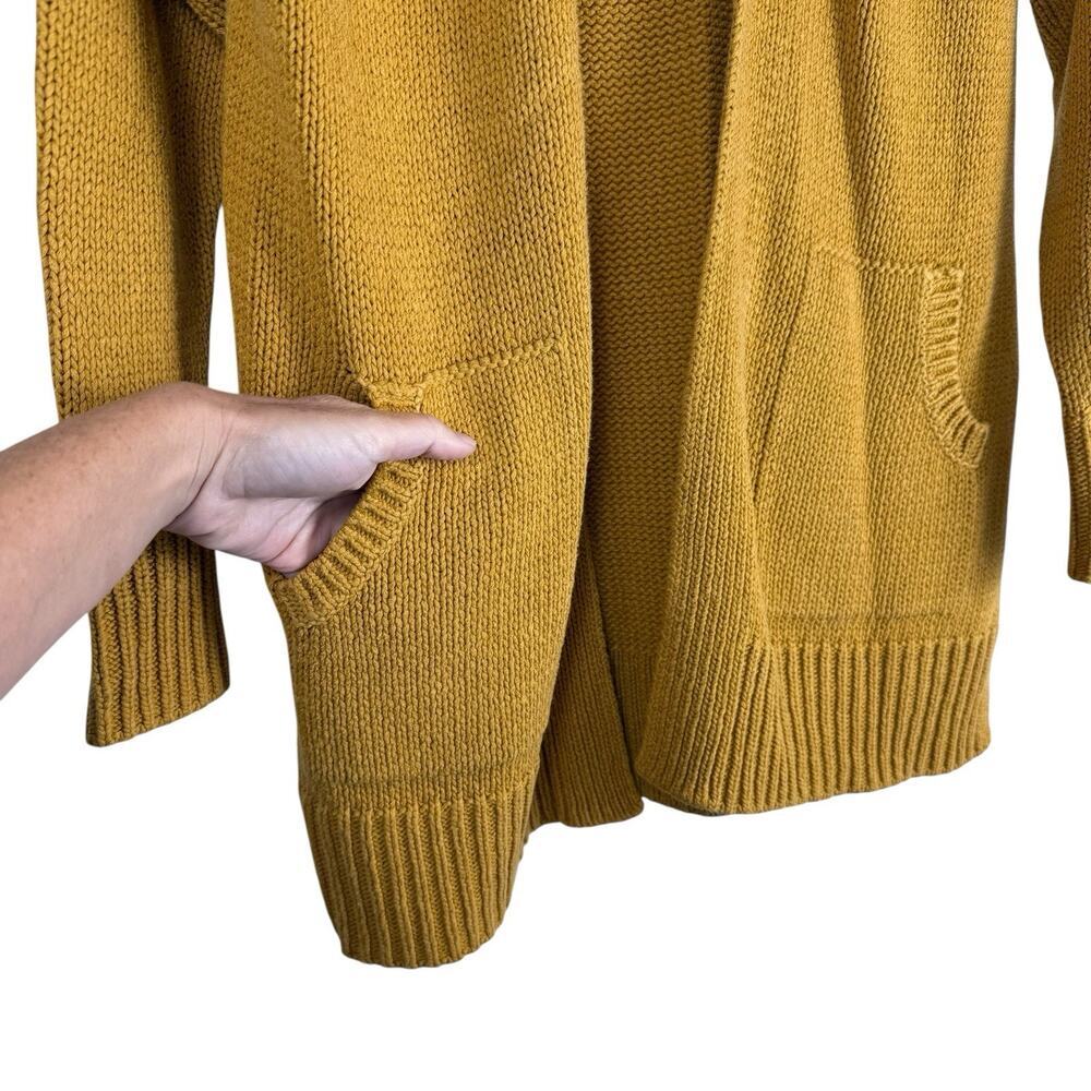 Lucky Brand Sweater Womens Small Gold Yellow Cardigan Open Front Long Sleeve - Picture 5 of 9